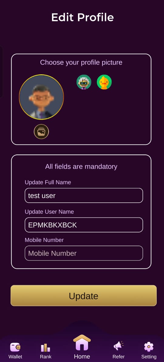 Set Profile